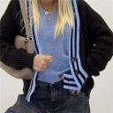 cardigan con bordo a righe contrast